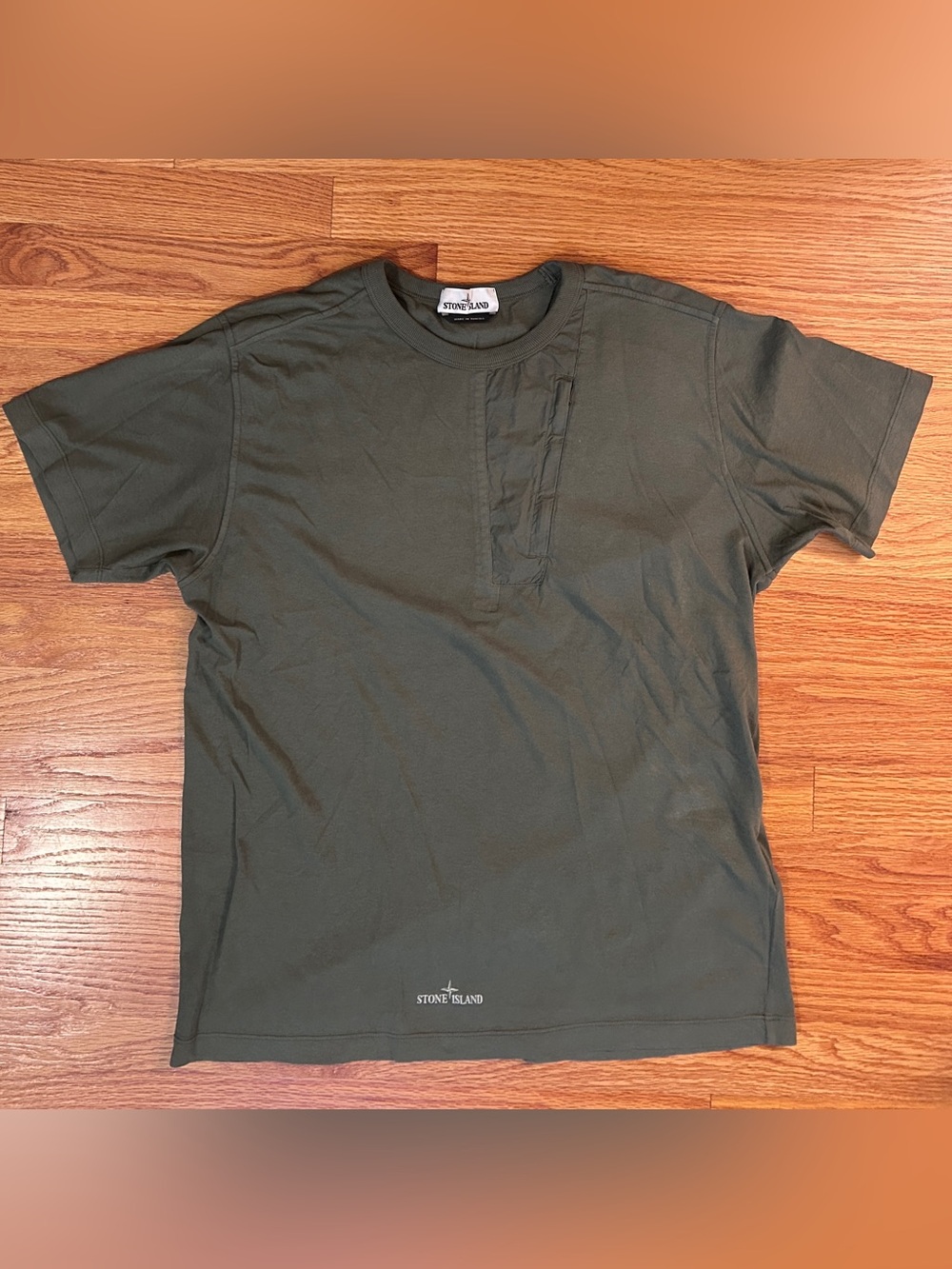 Stone Island Men's Olive Green Short-Sleeve T-Shirt - Size L